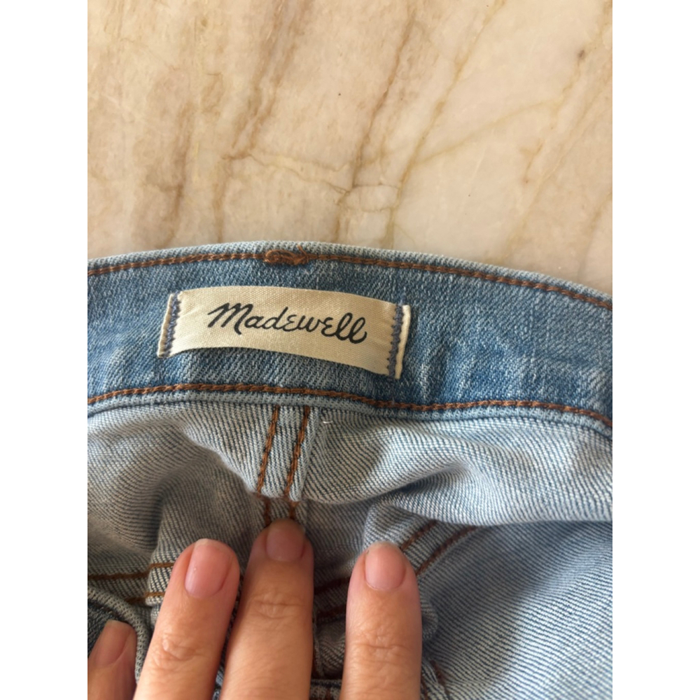 Women's Madewell Blue High-Rise Distressed Denim Shorts Size 28 - Picture 5 of 8